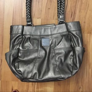 Miche Medium Sized Tote- Silver metallic